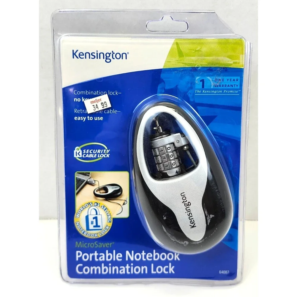 Portable Laptop Notebook Combination Lock Retractable Cable Kensington New
